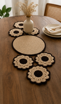 Beige & Brown Crochet Mandala Table Runner