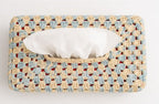 Blue & Beige Crochet Tissue Box Cover