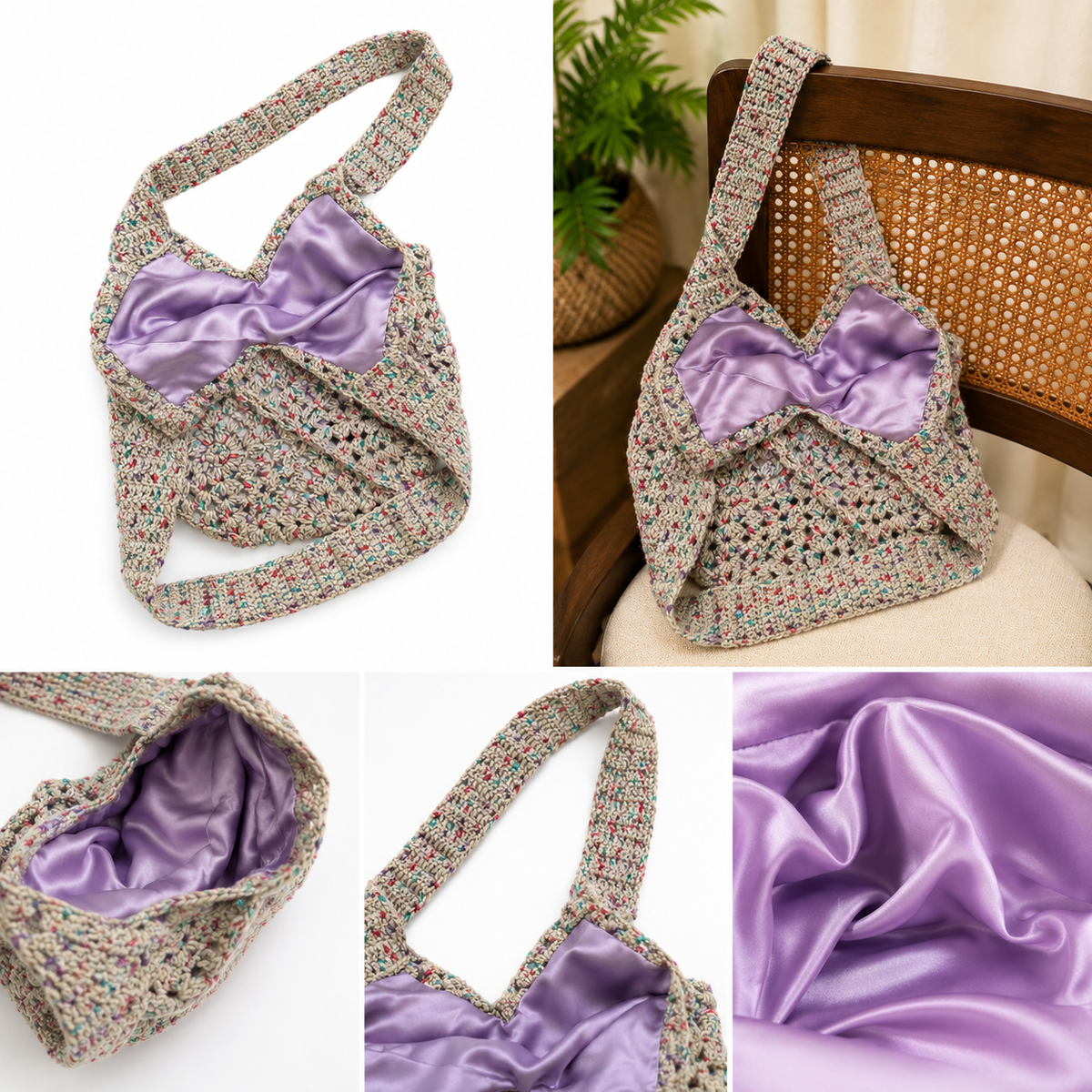 Multicolour Crochet Tote Bag