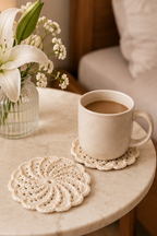 Soft Spiral Crochet Coasters