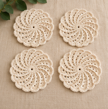 Soft Spiral Crochet Coasters