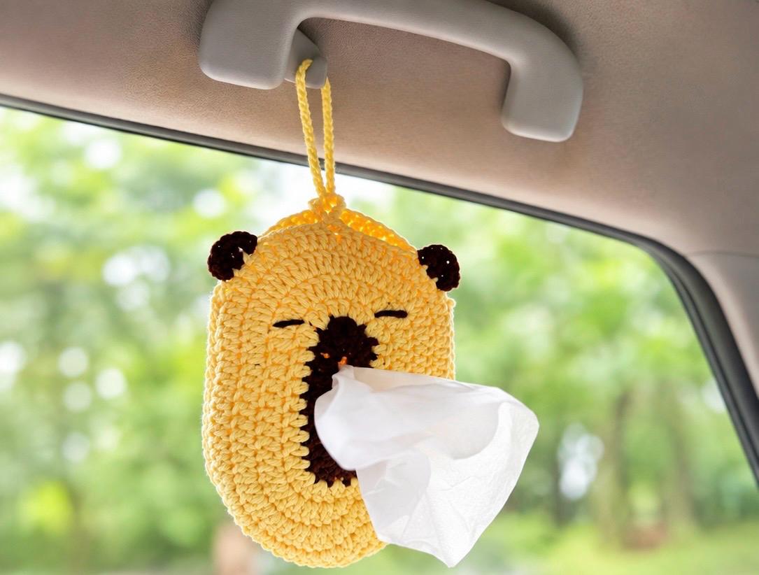 Crochet Car Bear Tissue Holder