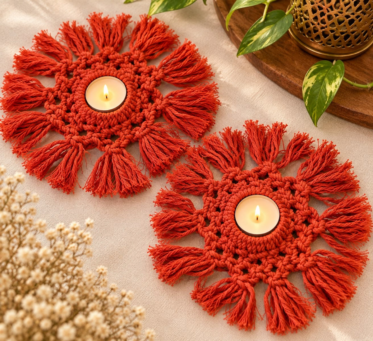 Crochet Candle Mats – Set of 2