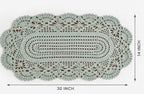 Sage Blue Crochet Table Runner